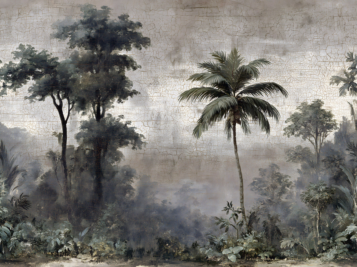 Vintage Tropical Jungle Escape Wall Mural in your room