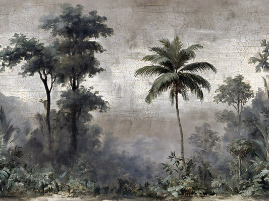 Vintage Tropical Jungle Escape Wall Mural