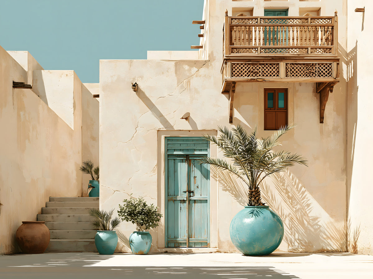 Middle Eastern Courtyard Oasis Wall Mural in your room — zoomed