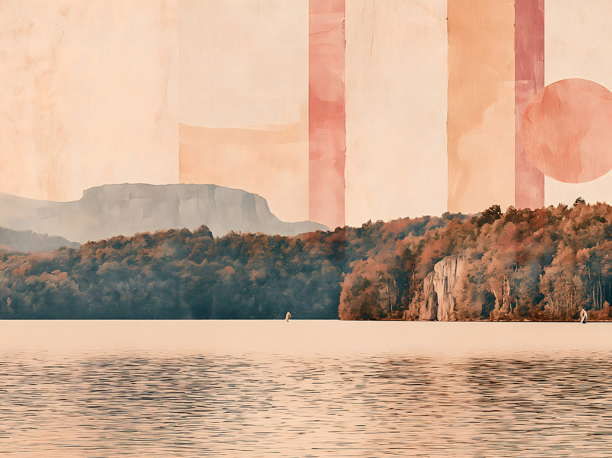 Abstract Horizon Lake Scenery Wall Mural in your room