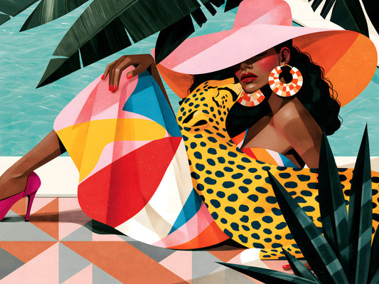 Chic Summer Leisure Illustration Wall Mural