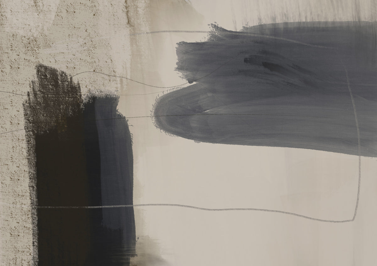 Brushed Silence - blue-grey-abstract Wall Mural in your room