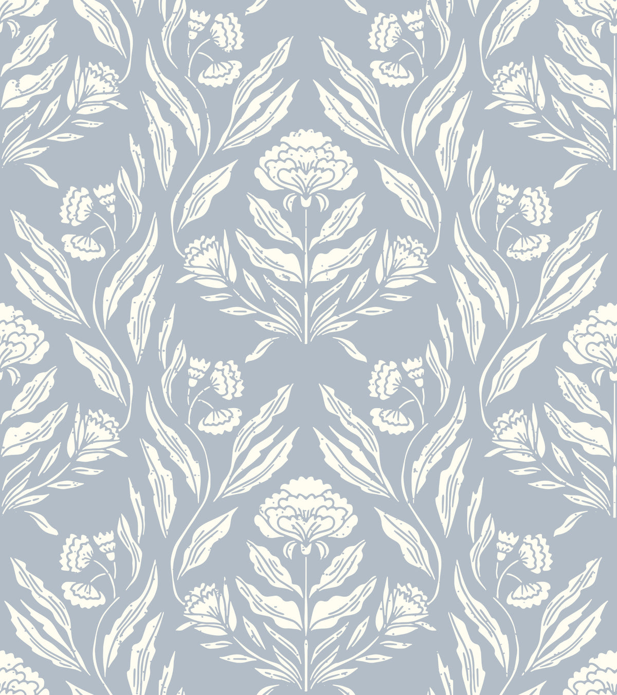 Block Print Damask Floral Wallpaper⁠ in your room