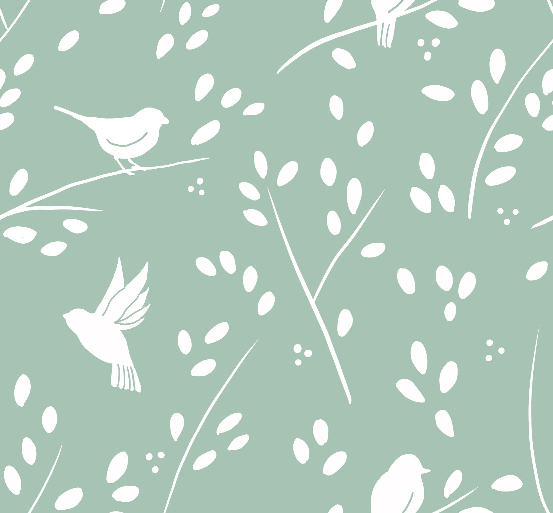 Lush Green Winter Forest Birds Wallpaper⁠