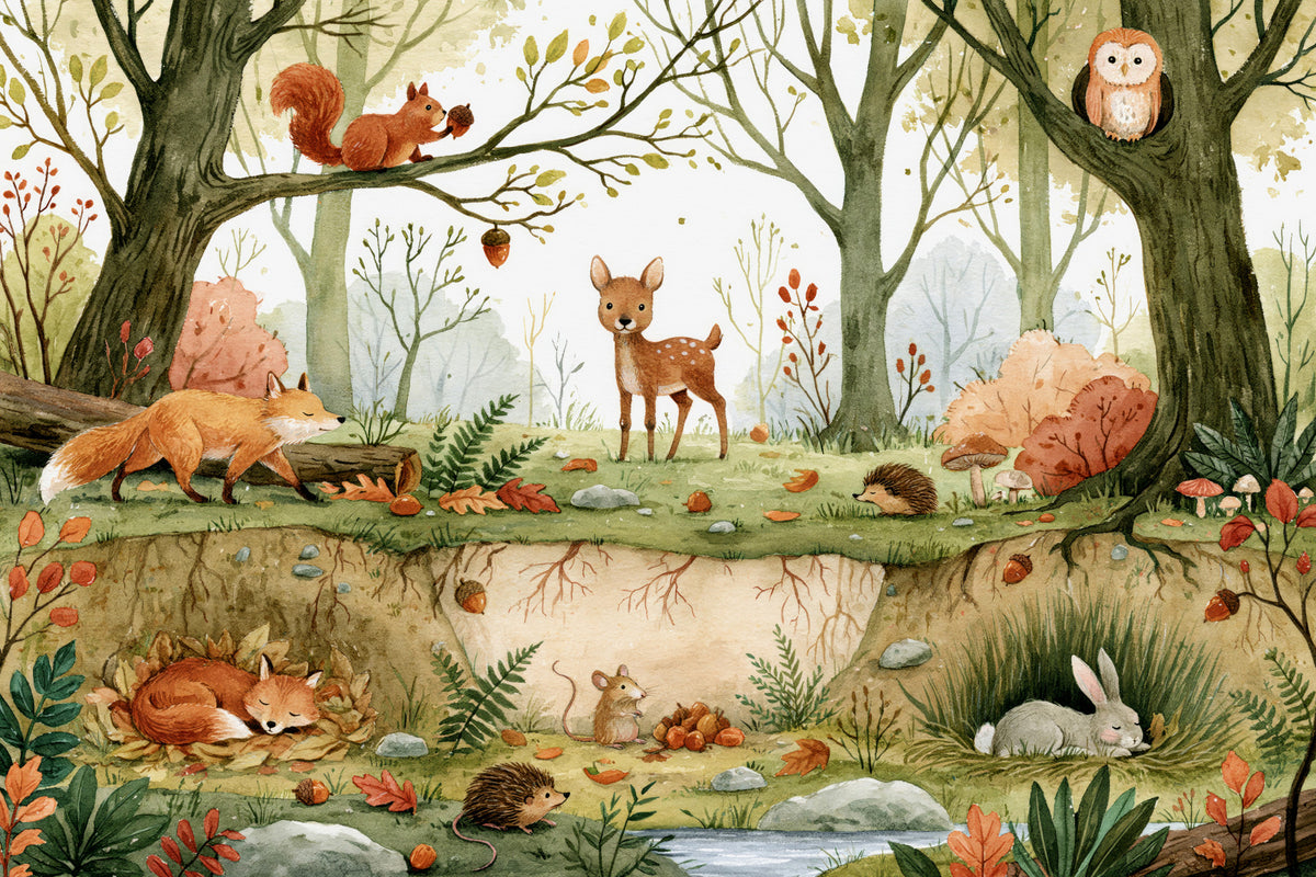 Forest Floor Wilderness Habitat Wall Mural in your room