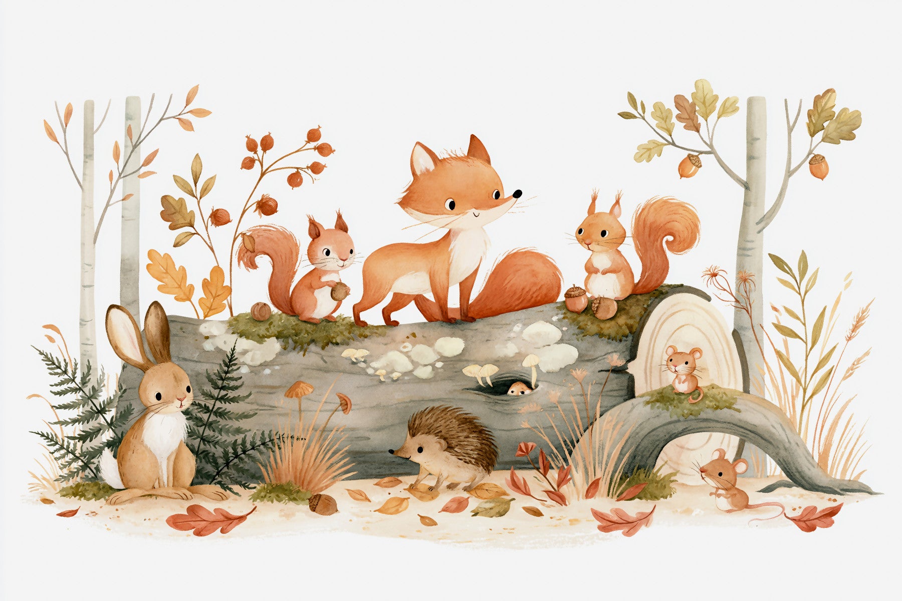 Forest Friends Woodland Gathering Wall Mural
