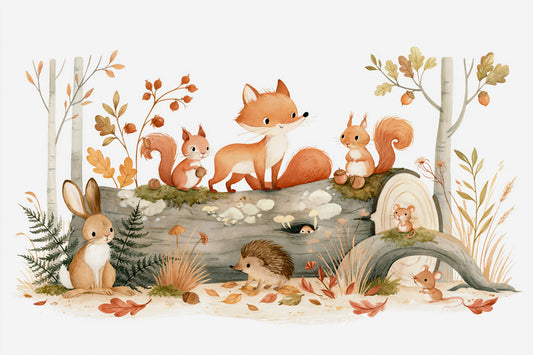 Forest Friends Woodland Gathering Wall Mural