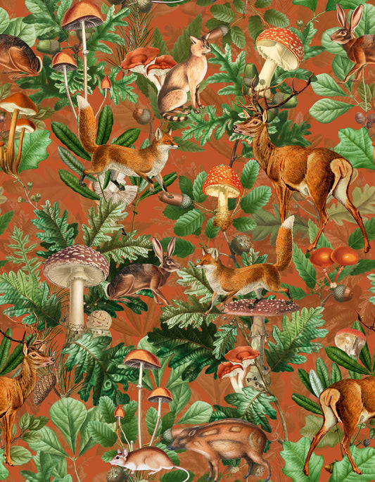 Vintage Botanical Woodland Collection Wallpaper⁠