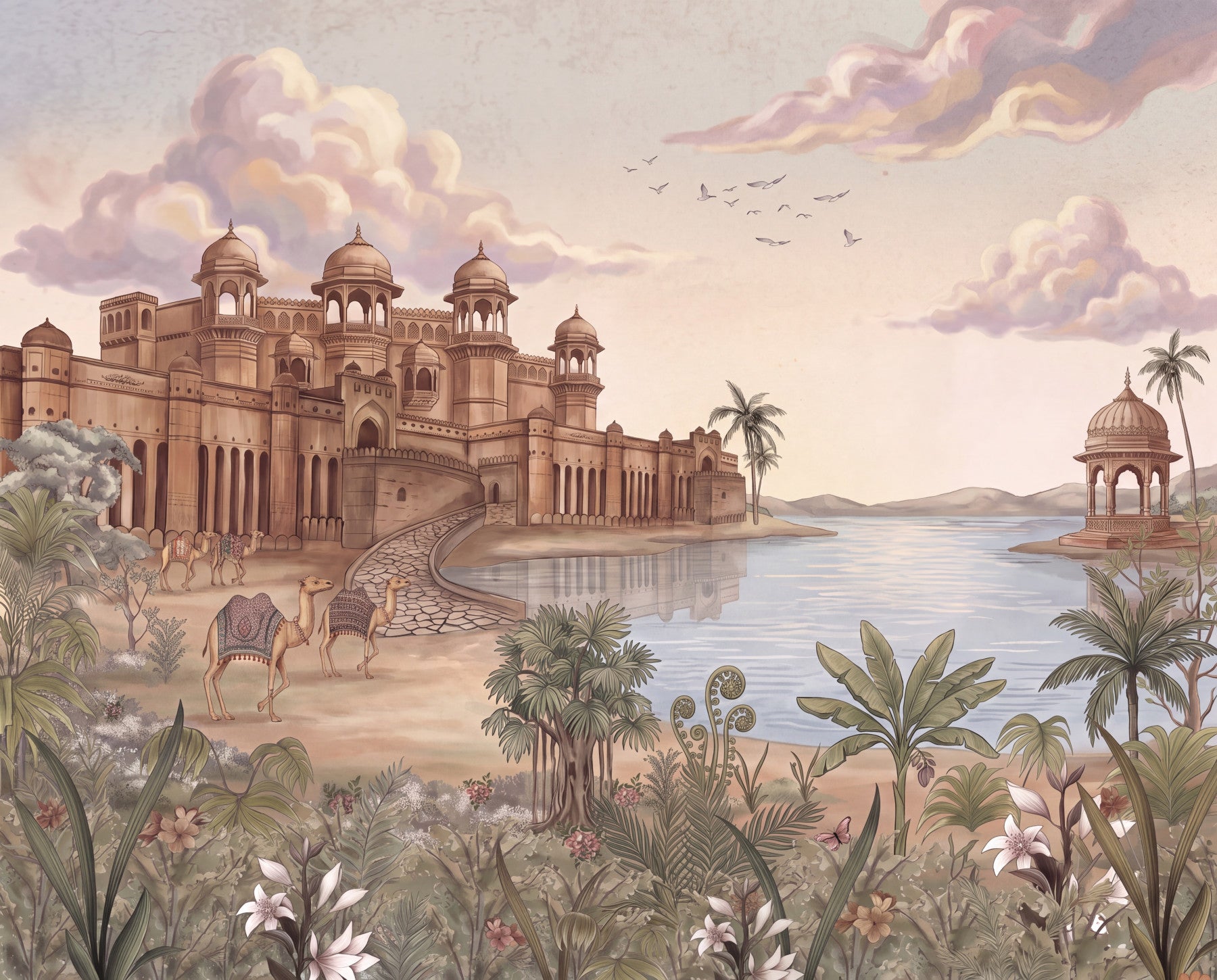 Palace by the Lake Wall Mural