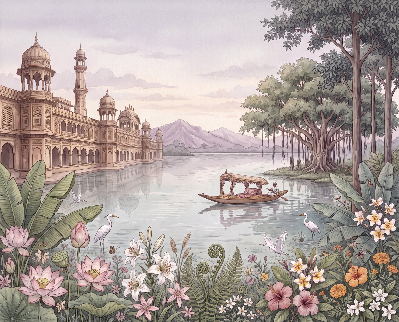The Palace of Serene Waters Wall Mural in your room