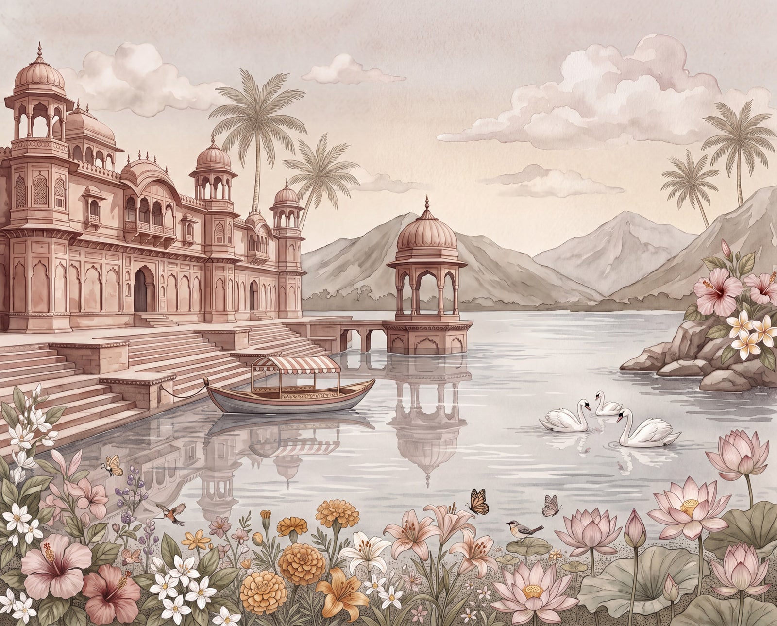 The Swan Lake Palace Wall Mural in your room