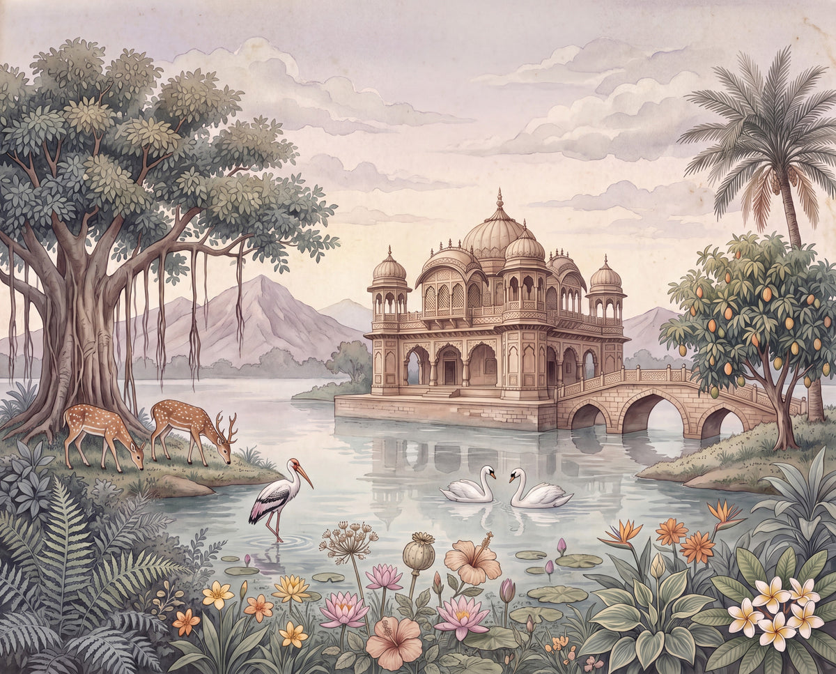The Enchanted Lake Palace Wall Mural-RJM09