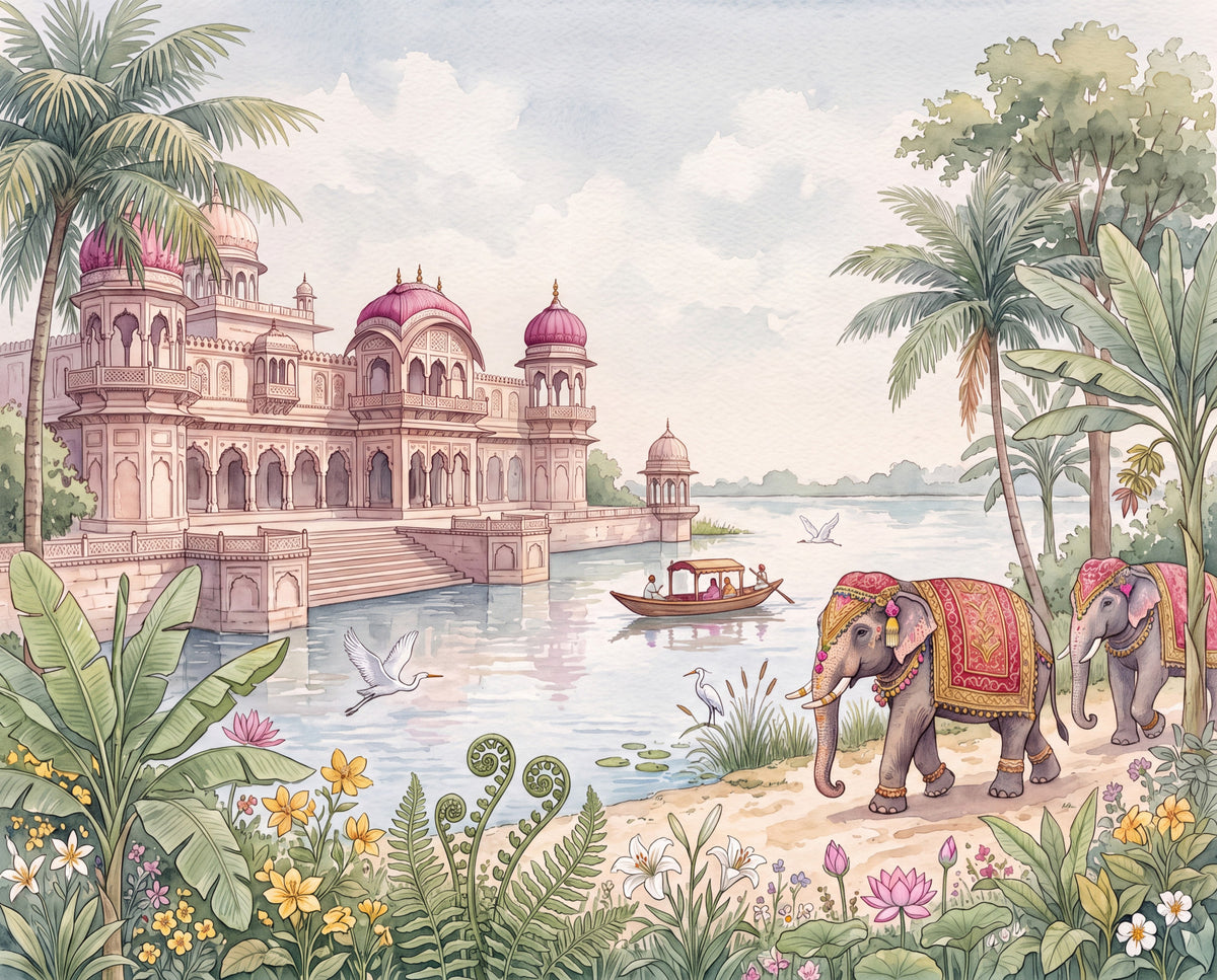 The Maharaja’s Elephant Garden  Wall Mural-RJM12 in your room — zoomed