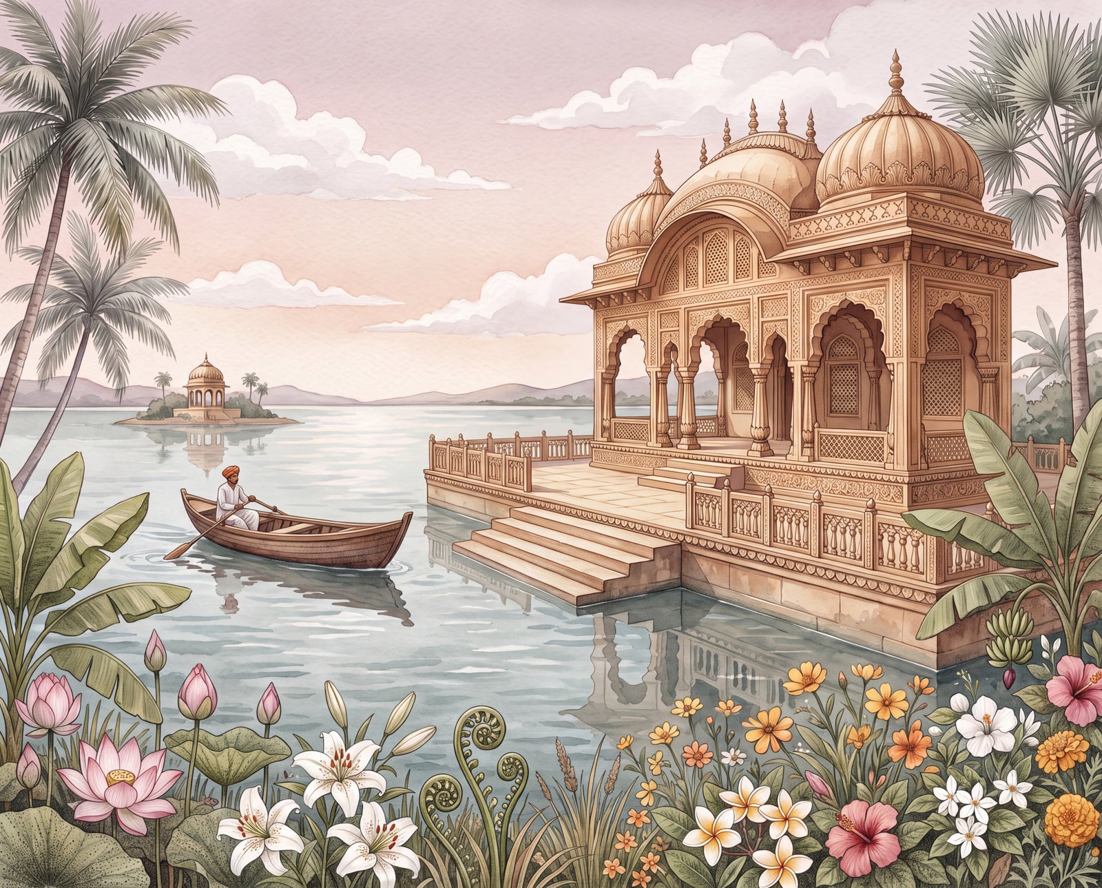 The Royal Waterside Pavilion Wall Mural in your room