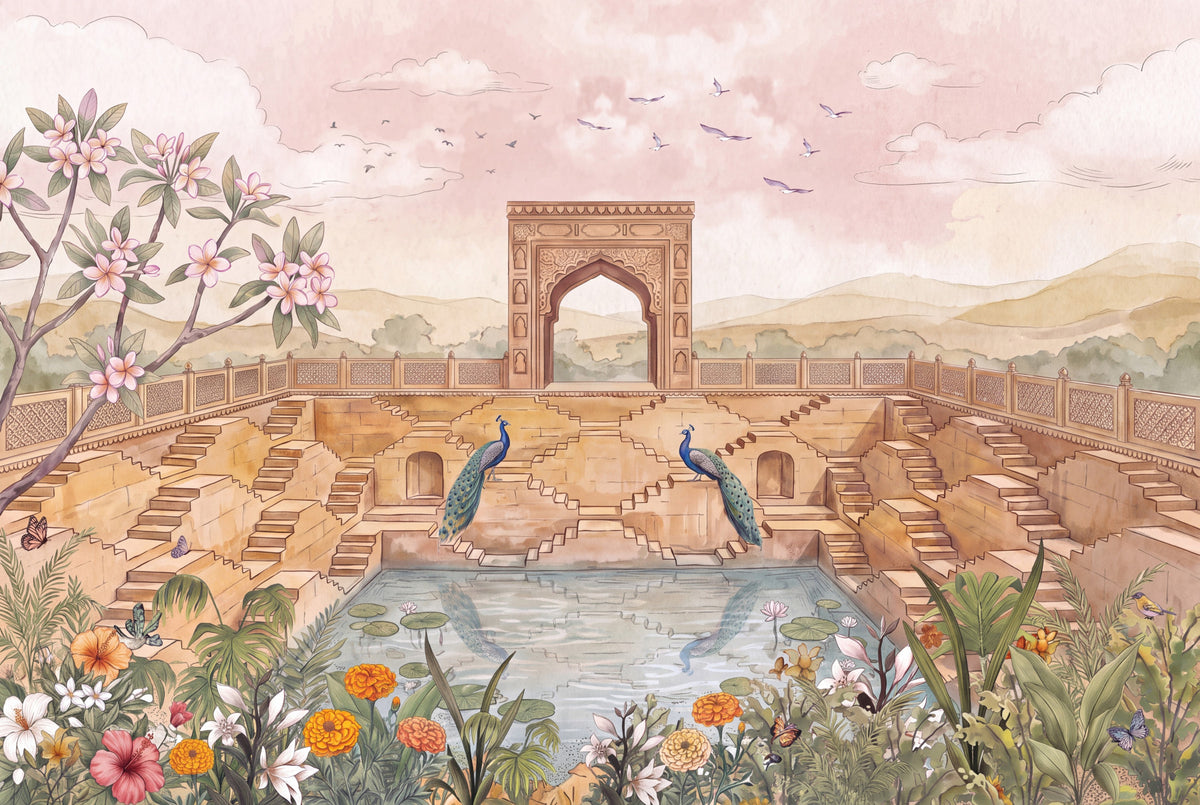 Stepwell Garden Wall Mural-RJM23