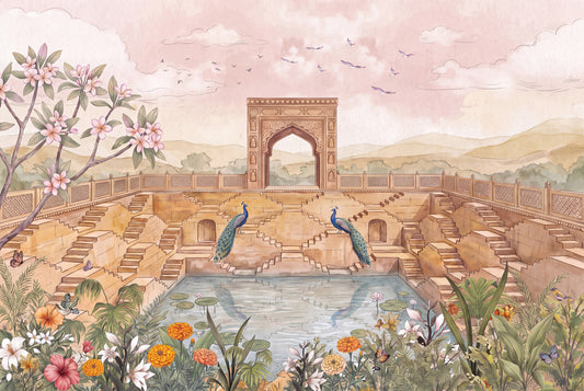 Stepwell Garden Wall Mural