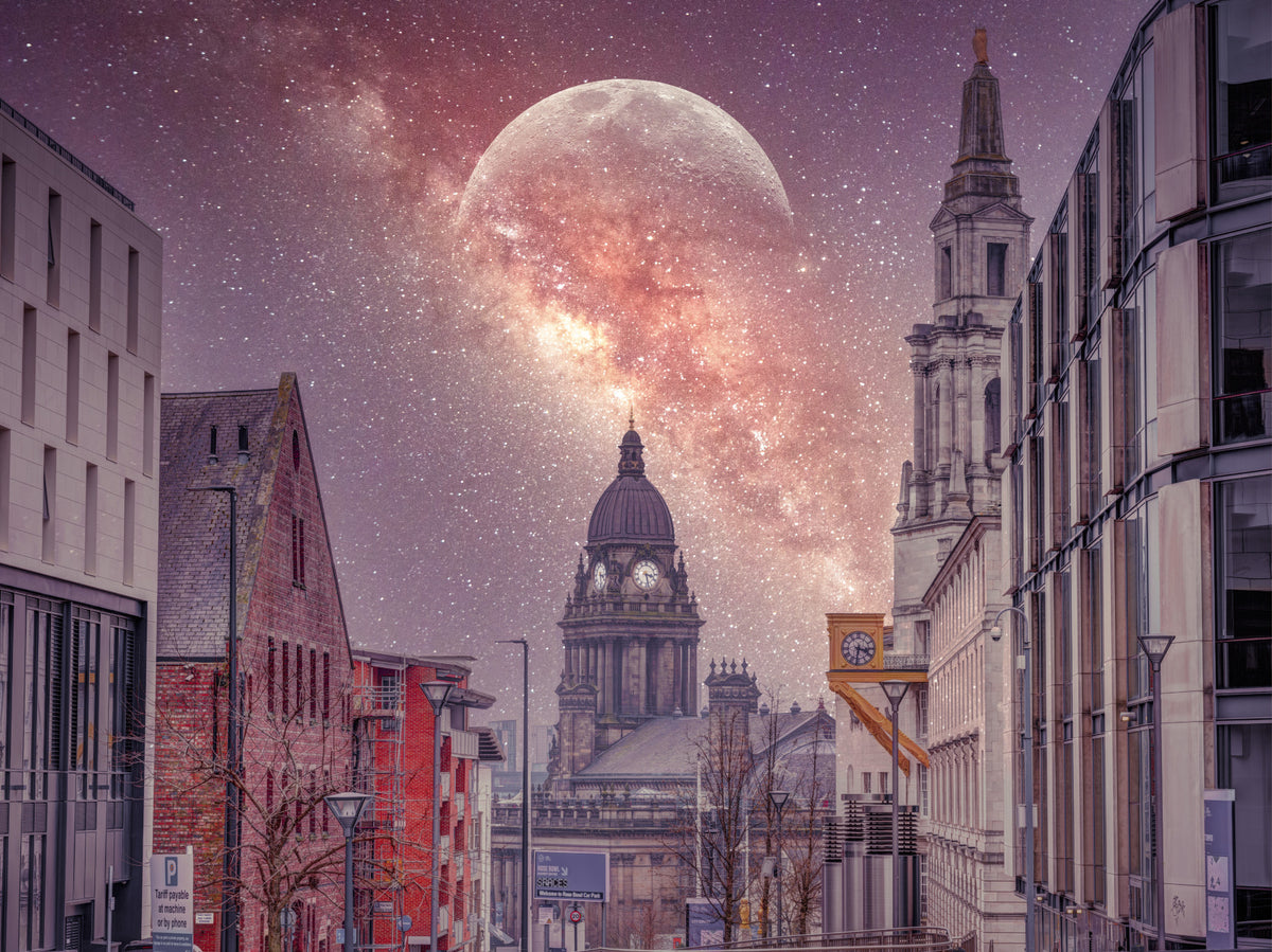 Cosmic Cityscape Architectural Vista Wall Mural in your room