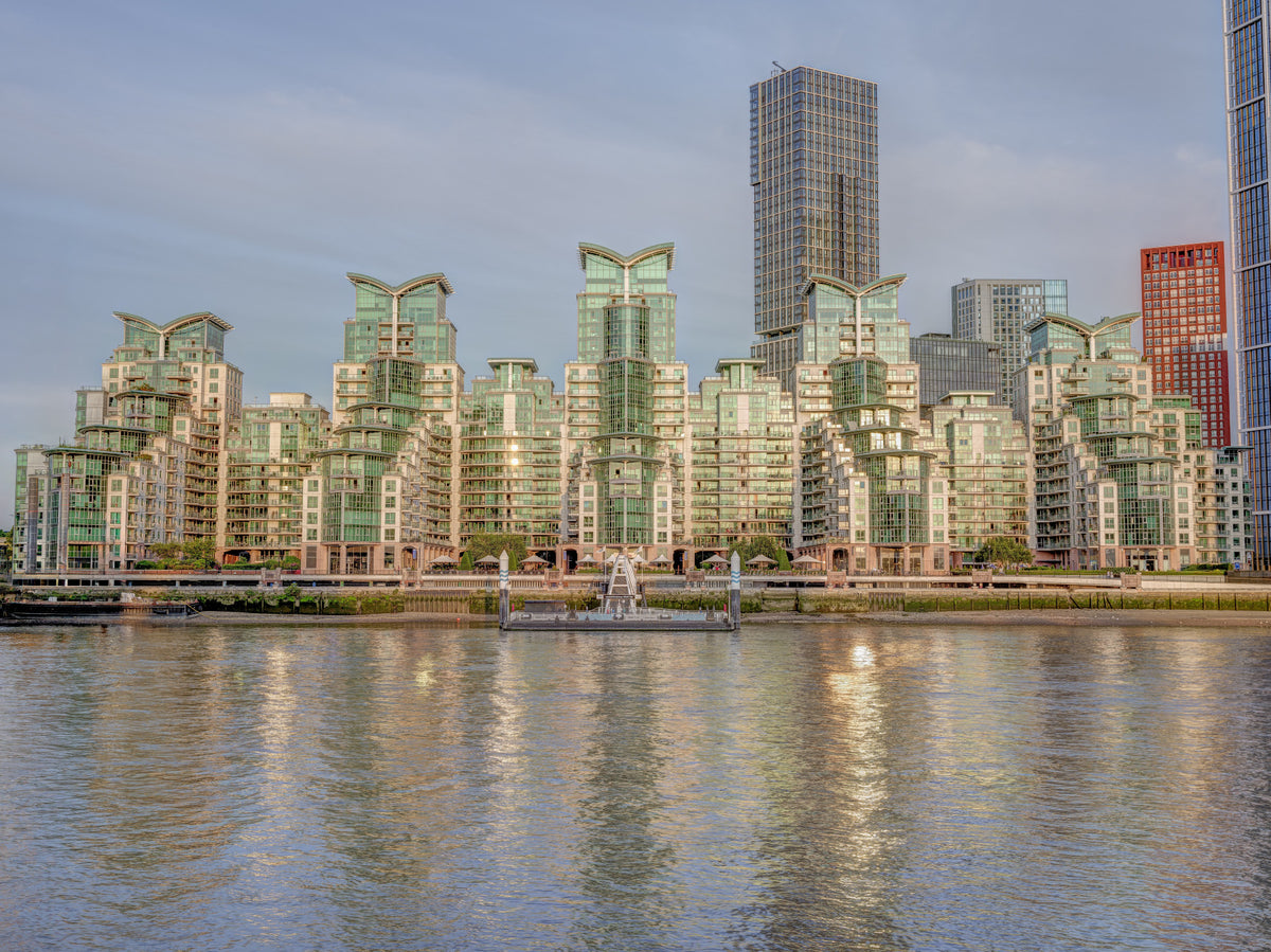 Modern Urban Glass Waterfront Wall Mural in your room