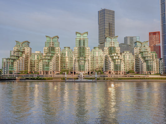 Modern Urban Glass Waterfront Wall Mural
