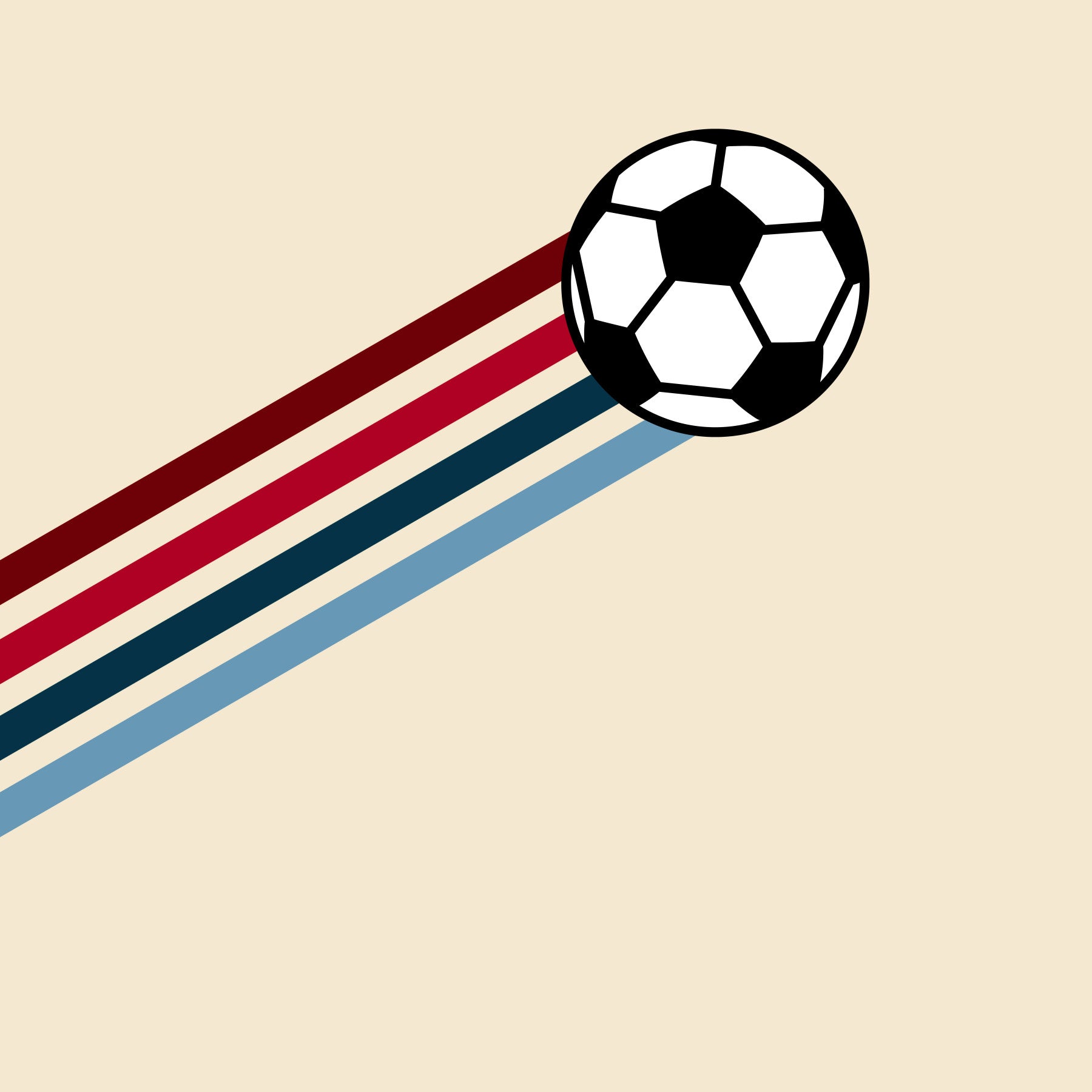 Minimalist Soccer Retro Stripes Wall Mural