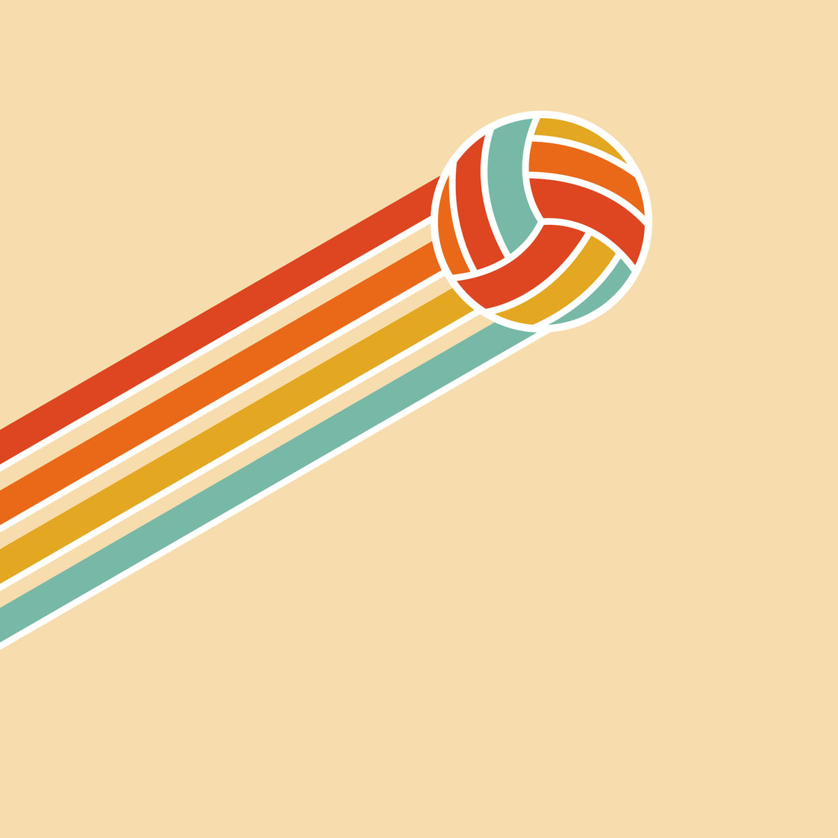 Retro Volleyball  Wall Mural in your room