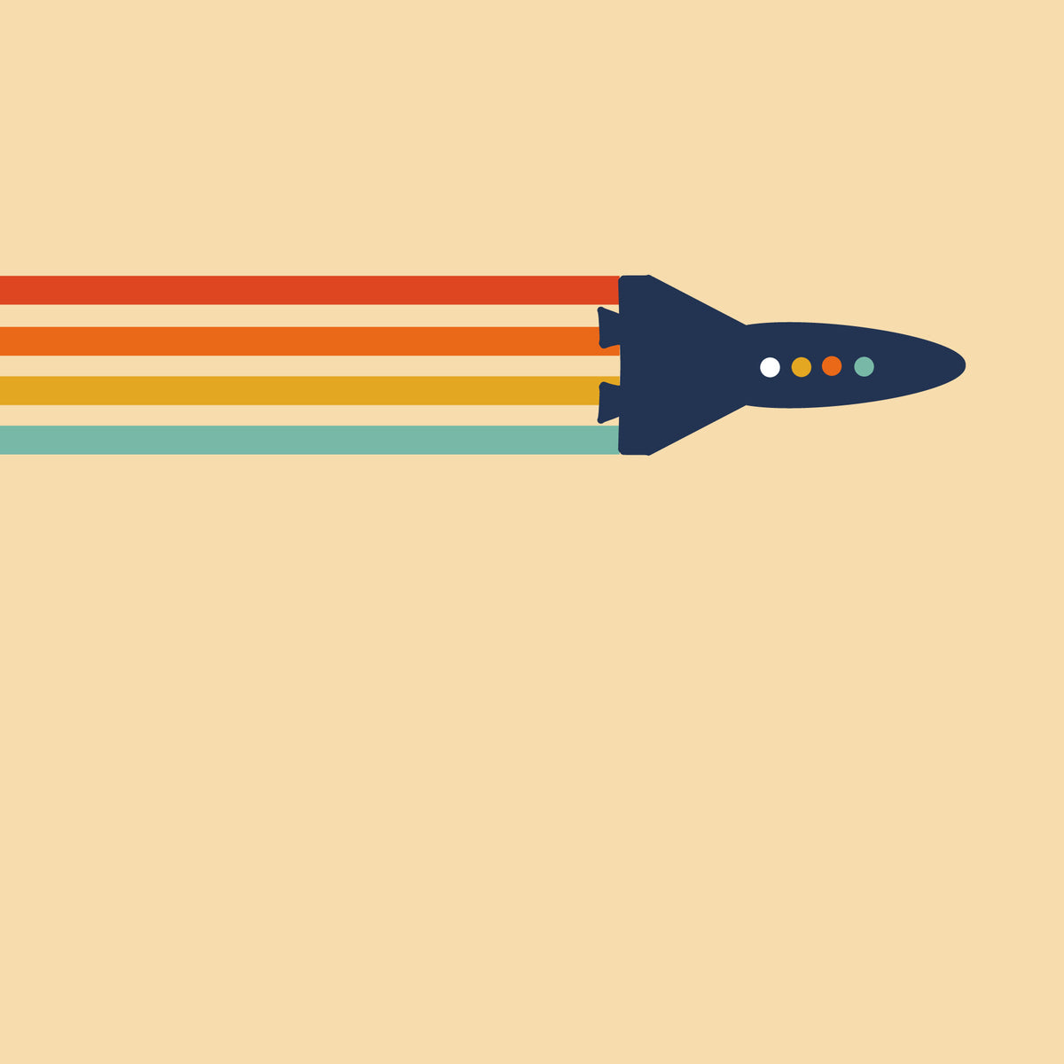 Retro Rocket Flight Path Wall Mural in your room