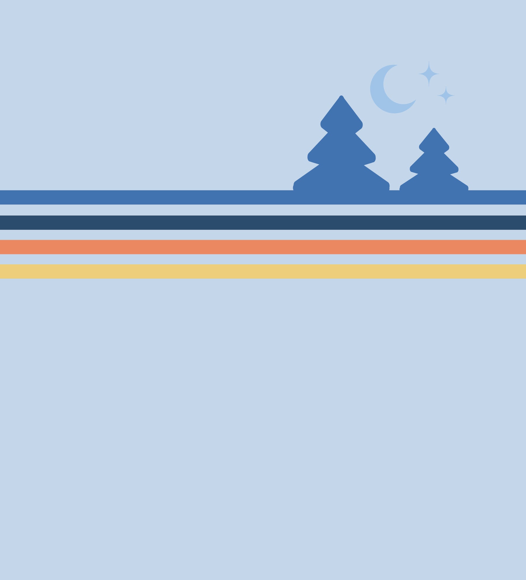Minimalist Night Forest Horizon Wall Mural