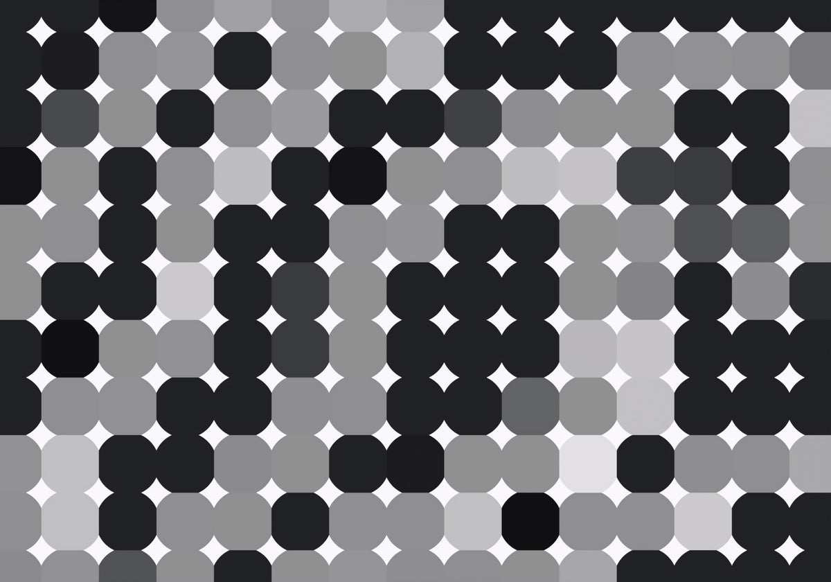 Monochrome Geometric Dot Grid Wall Mural