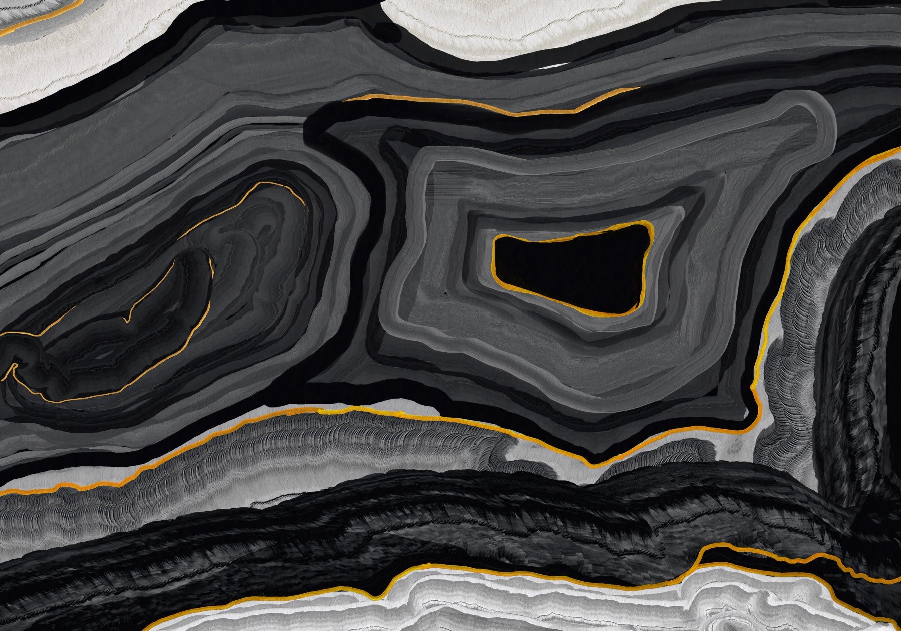Monochrome Agate Flow Wall Mural