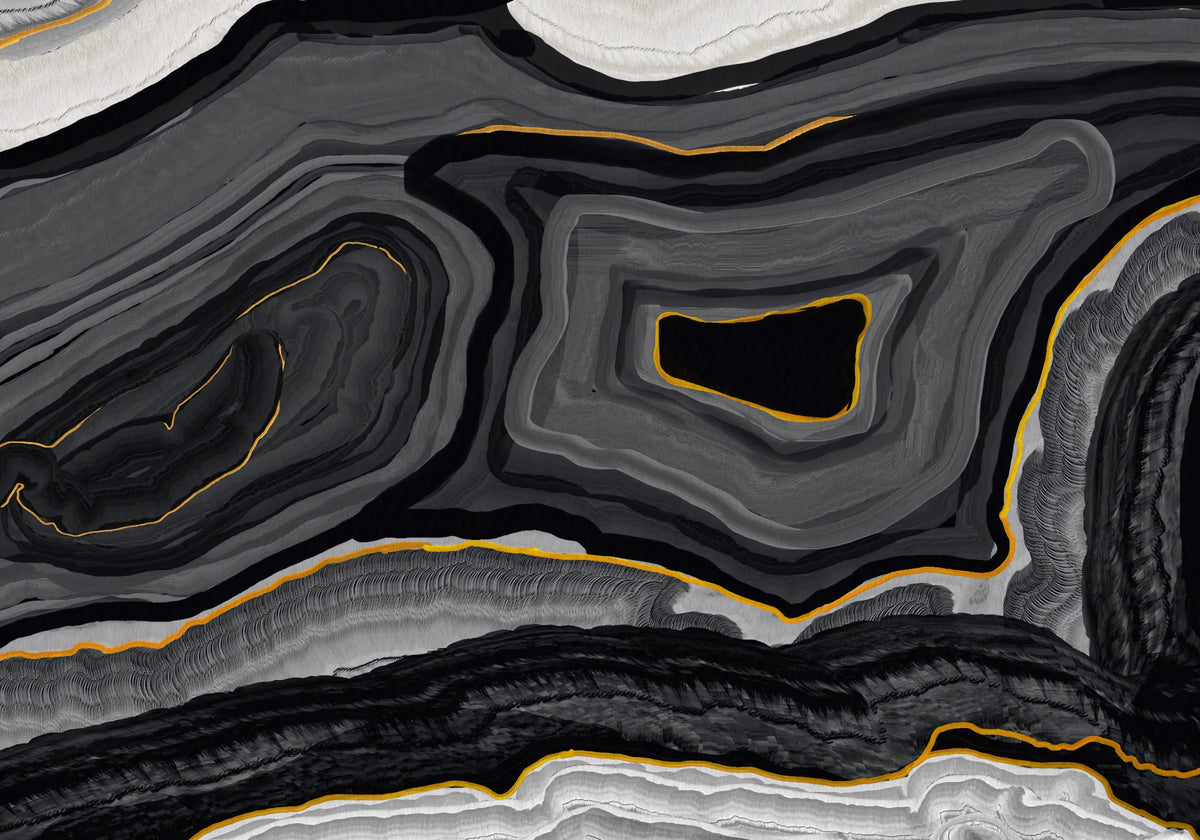 Monochrome Agate Flow Wall Mural in your room