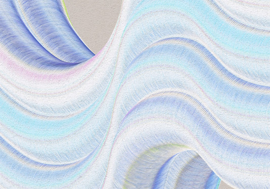 Fluid Azure Waves Wall Mural