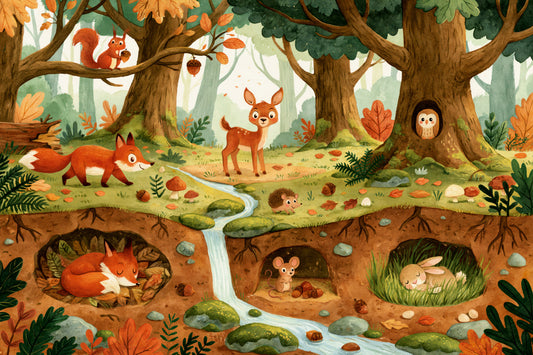 Forest Creatures Woodland Adventure Wall Mural