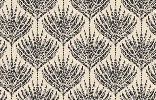 Graphic Fan Palm Silhouette Wallpaper⁠