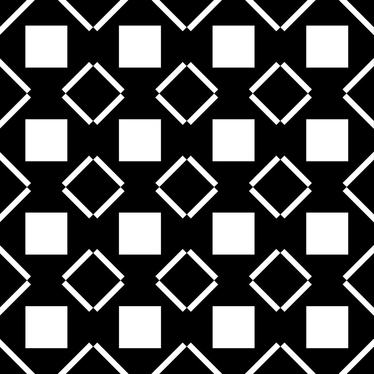 Minimalist Black and White Geometric Grid Wallpaper⁠