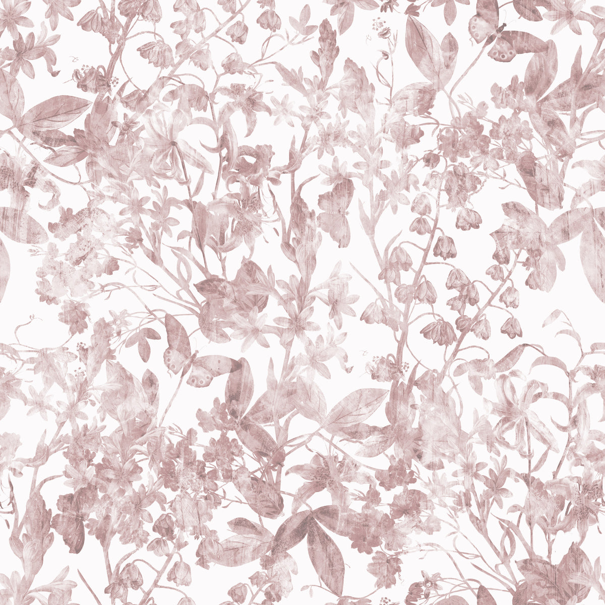 Blush Botanical Meadow Sketch Wallpaper⁠ in your room