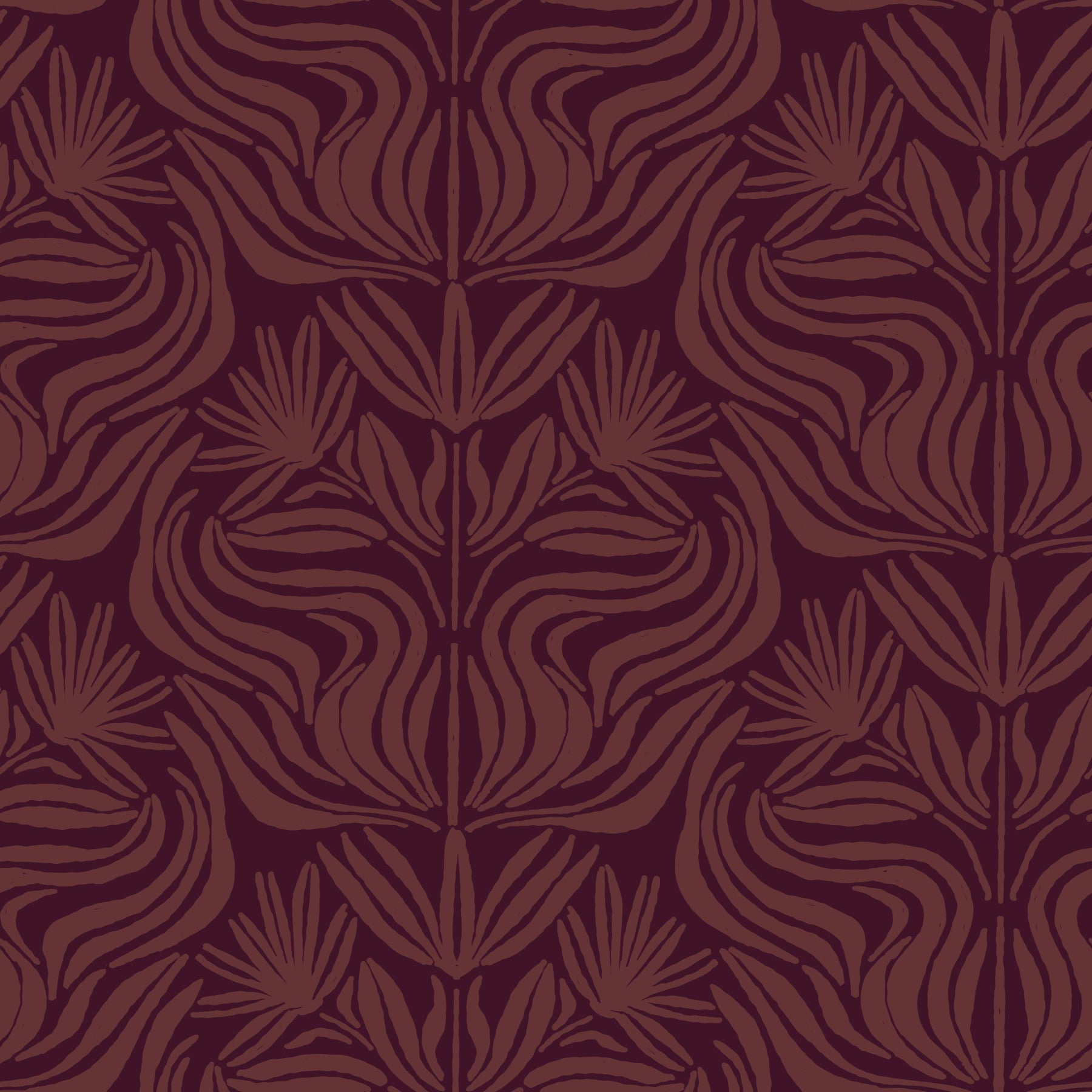 Deep Burgundy Damask Floral Pattern Wallpaper⁠