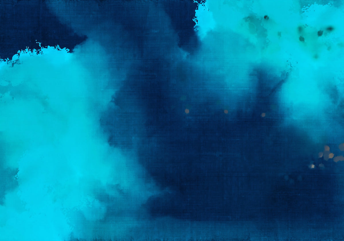 Deep Azure Watercolor Wash Wall Mural in your room