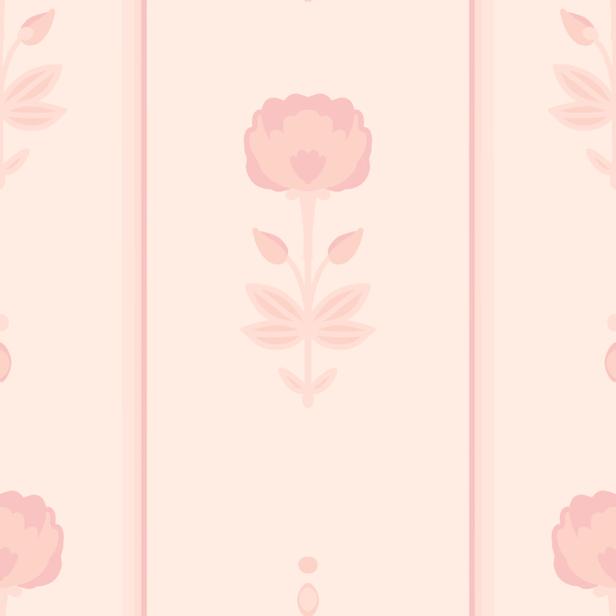 Soft Blush Floral Stripe Wallpaper⁠ in your room
