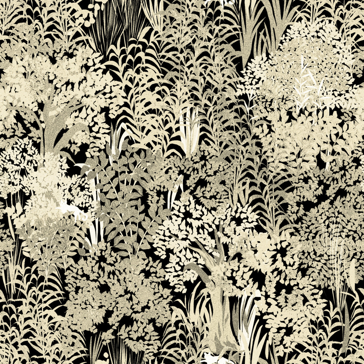 Midnight Forest Silhouette Wallpaper⁠ in your room