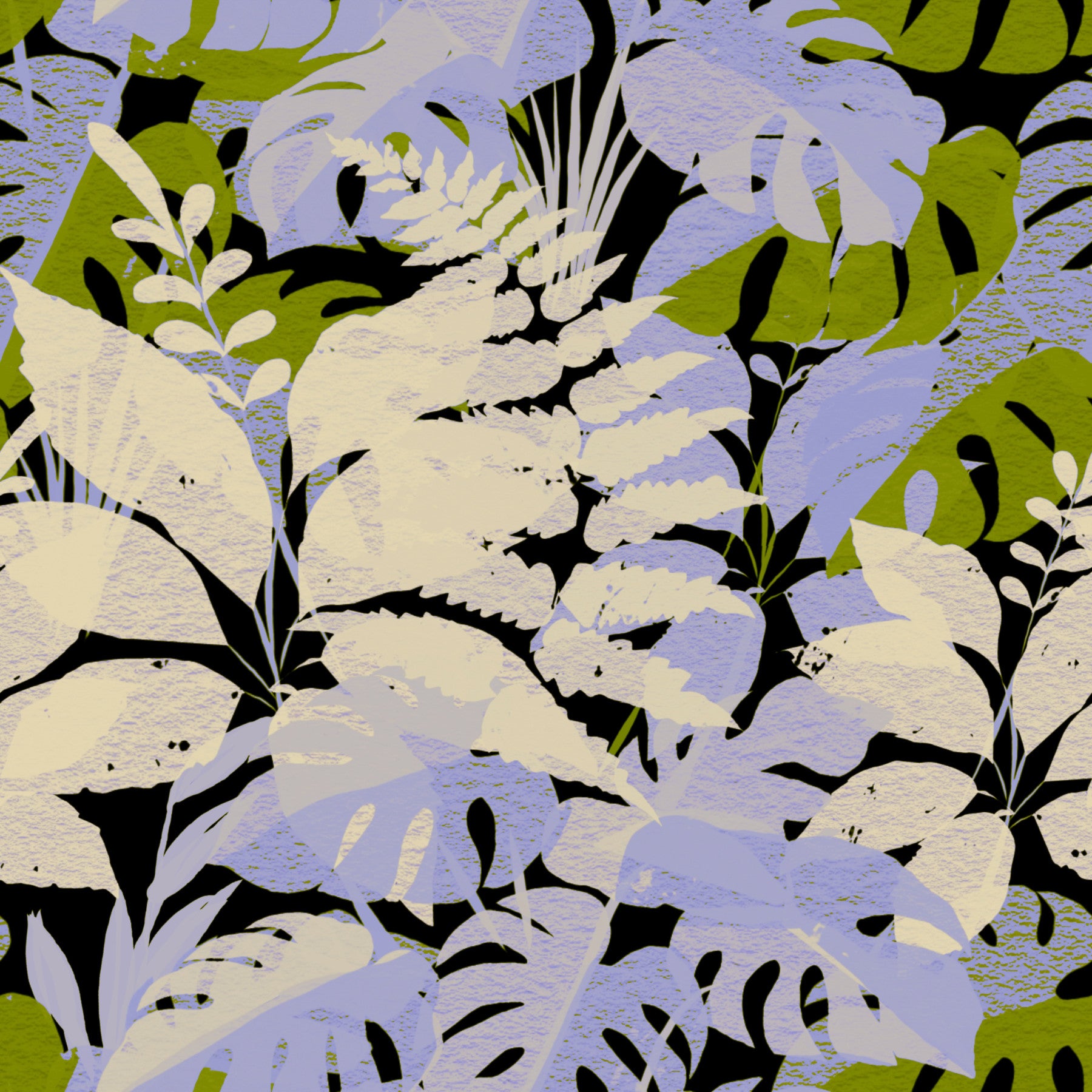 Jungle Foliage Silhouette Print Wallpaper⁠