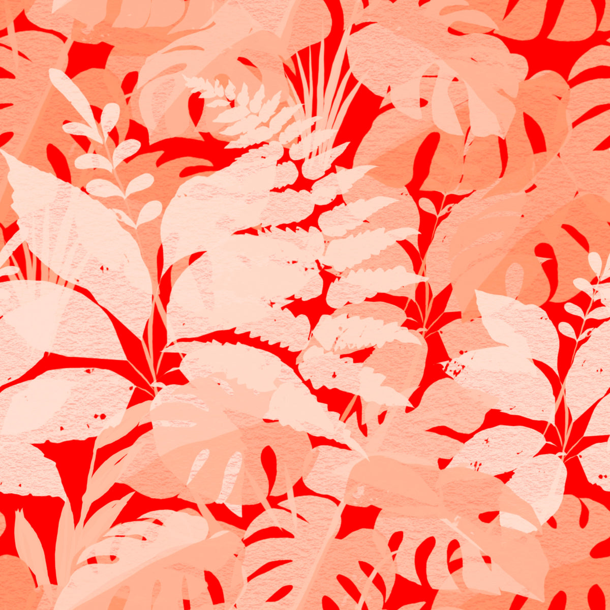 Fiery Coral Tropical Foliage Wallpaper⁠ in your room