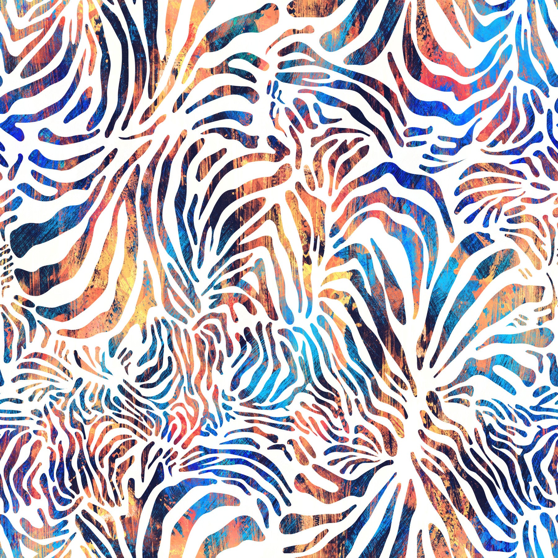Vibrant Painted Zebra Stripe Wallpaper⁠