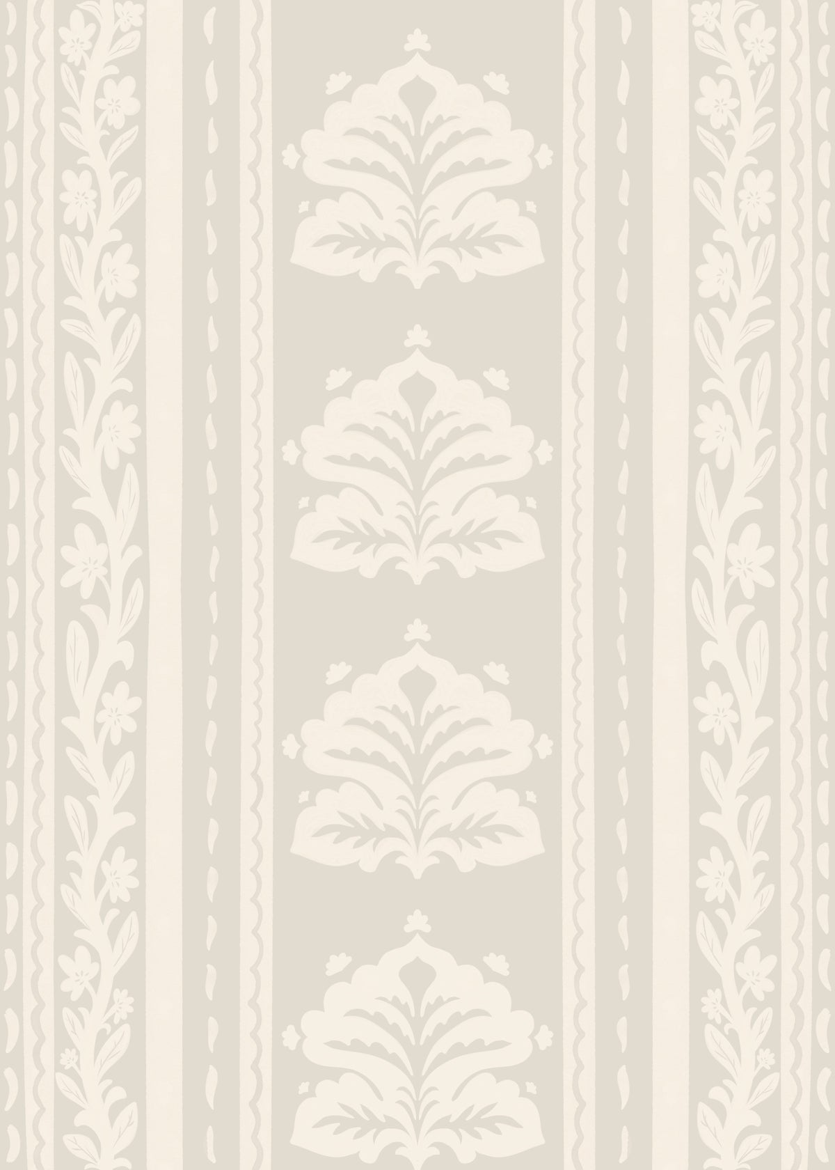 Botanical Stripe Neutral Art Wallpaper⁠ in your room