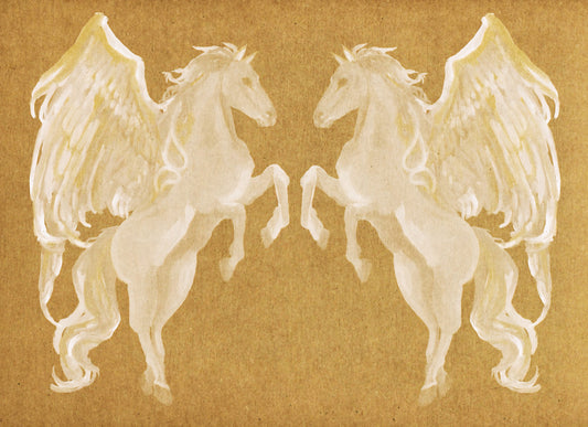 Rustic Mythological Pegasus Pattern Wall Mural