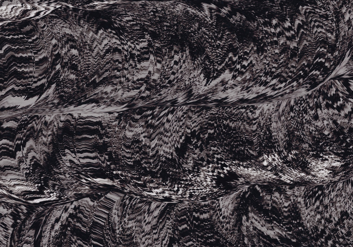 Rhythmic Grayscale Ripple Flow Wall Mural in your room — zoomed