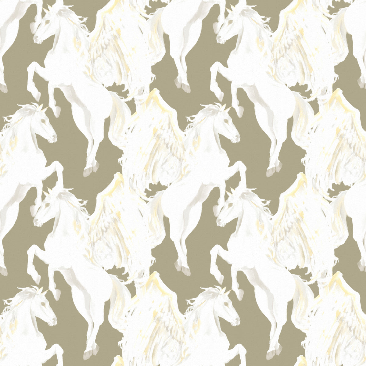 Ethereal Winged Stallions in Soft Sepia Wallpaper⁠ in your room — zoomed