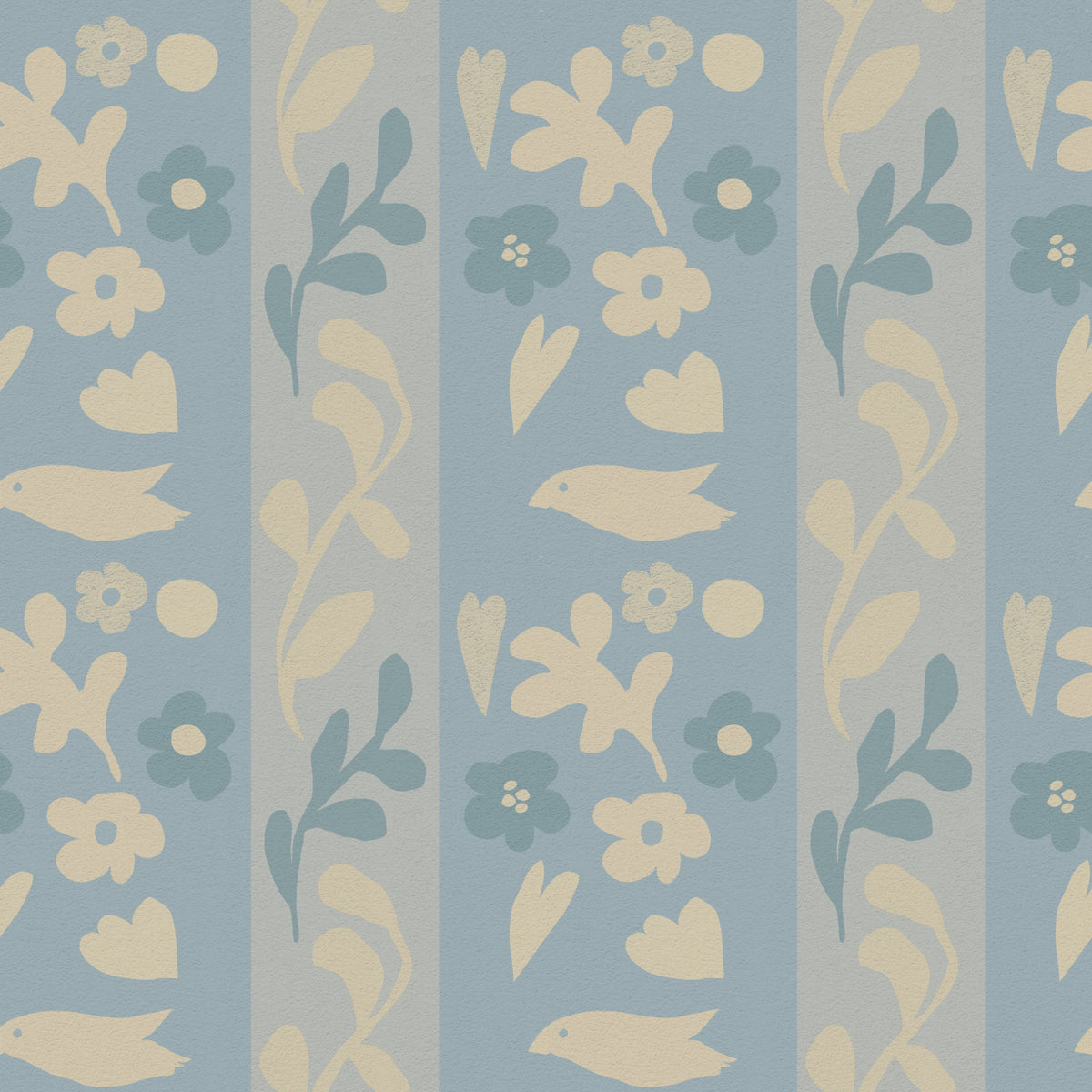 Minimalist Garden Bird Stripe Wallpaper⁠ in your room