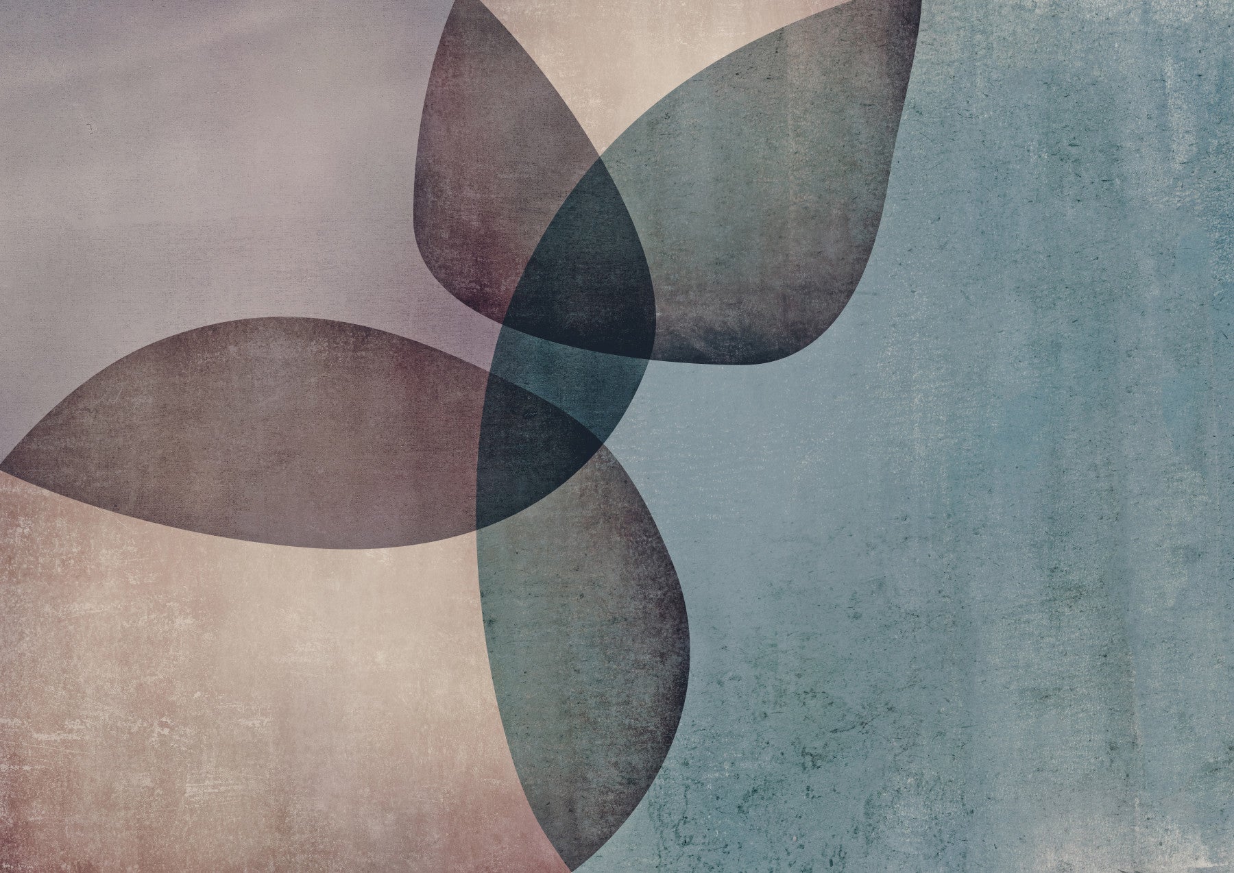 Organic Shapes Muted Tones Wall Mural