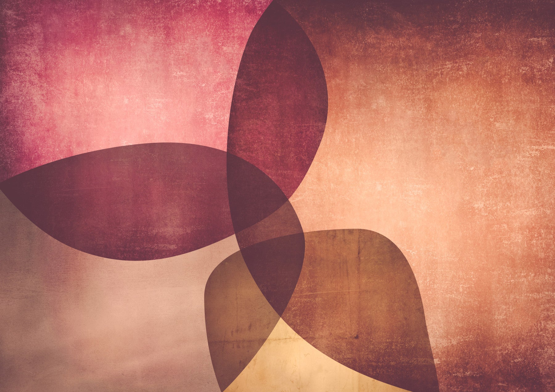 Organic Shapes Autumn Tones Wall Mural