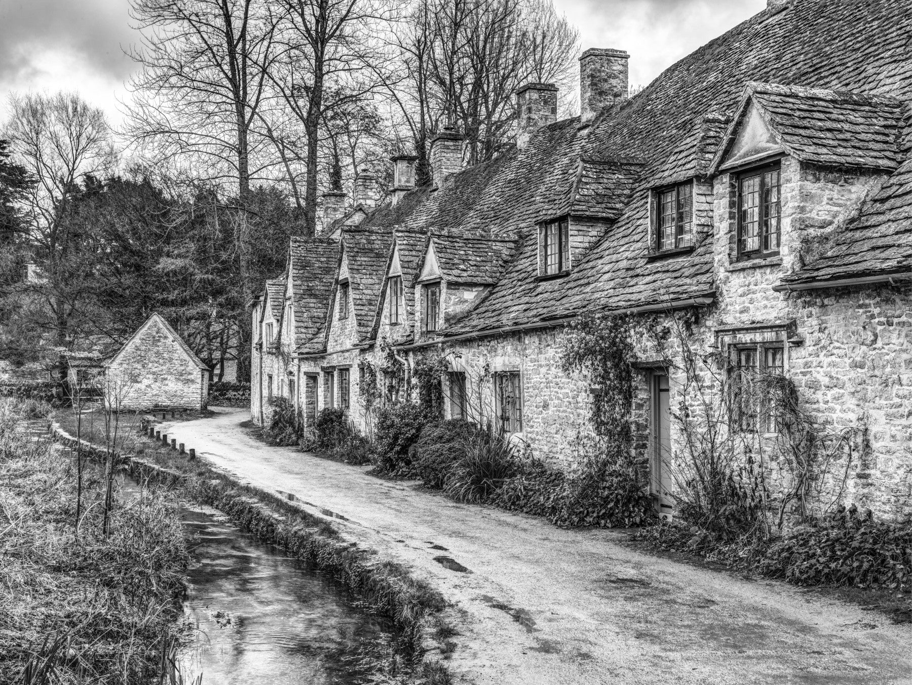 Old World Stone Village Architecture Wall Mural
